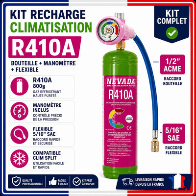 Kit complet recharge R410A 800g Nevada manom�tre flexible climatisation